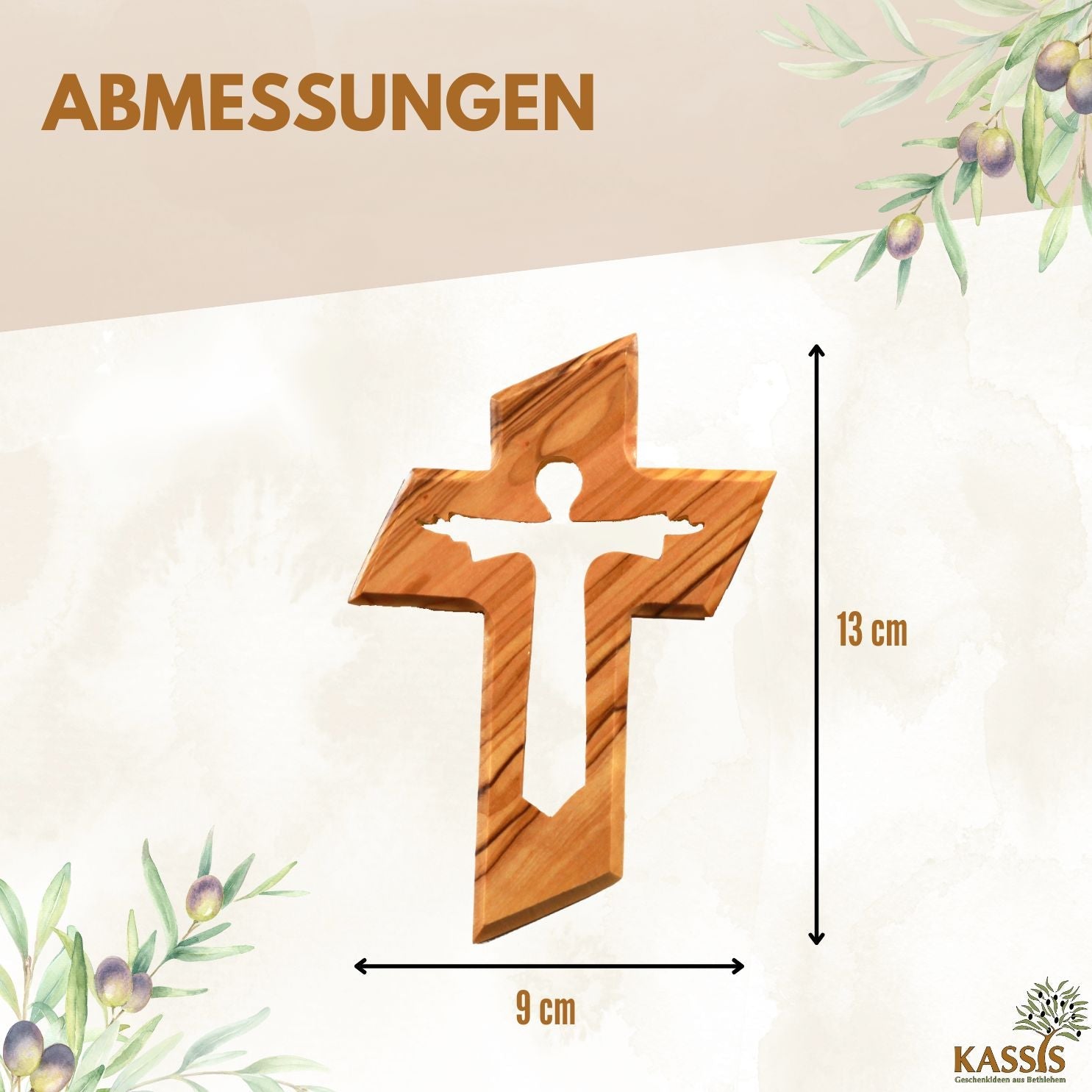 Hand-carved Olive Wood Wall Cross