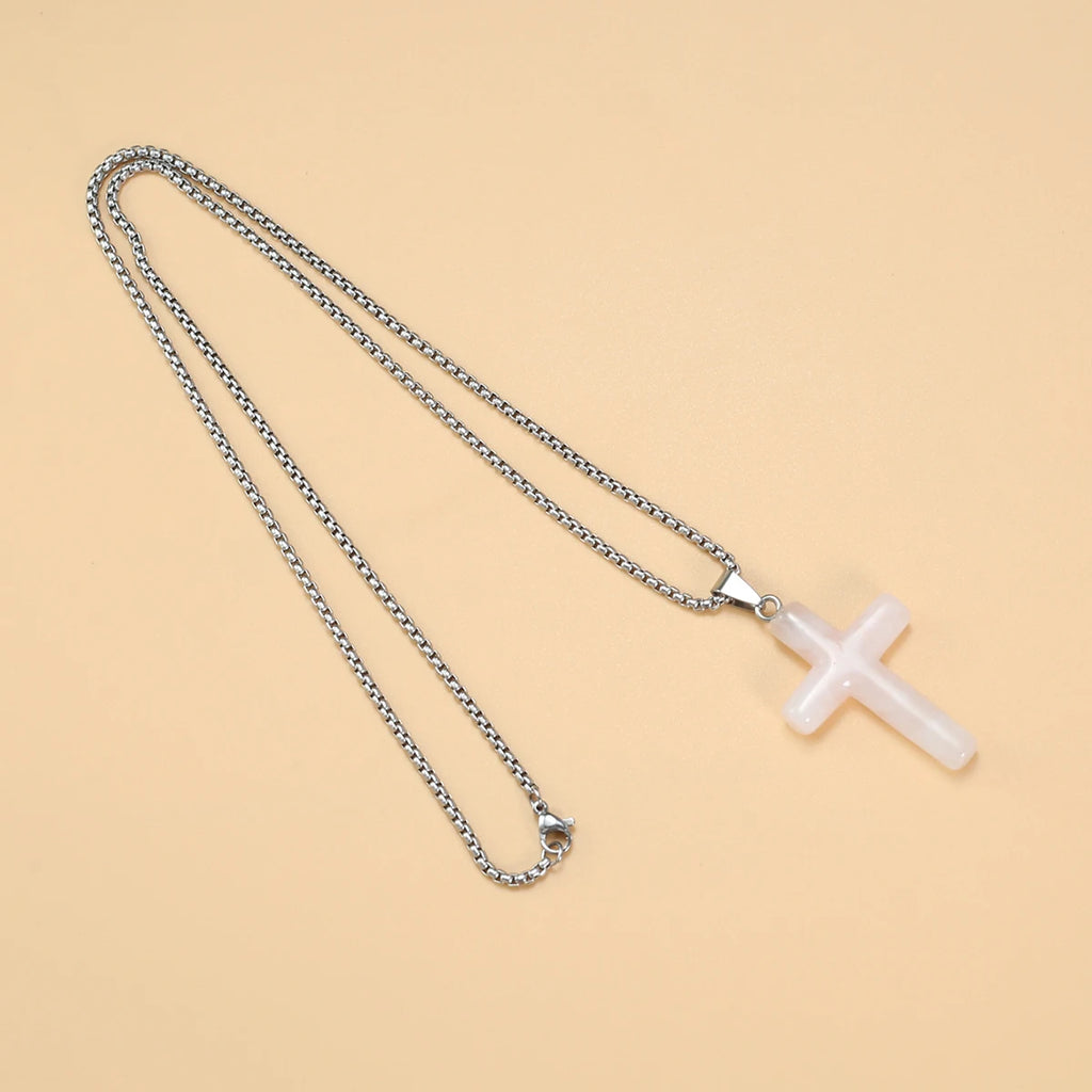 Tiger Eye and Rose Quartz Cross