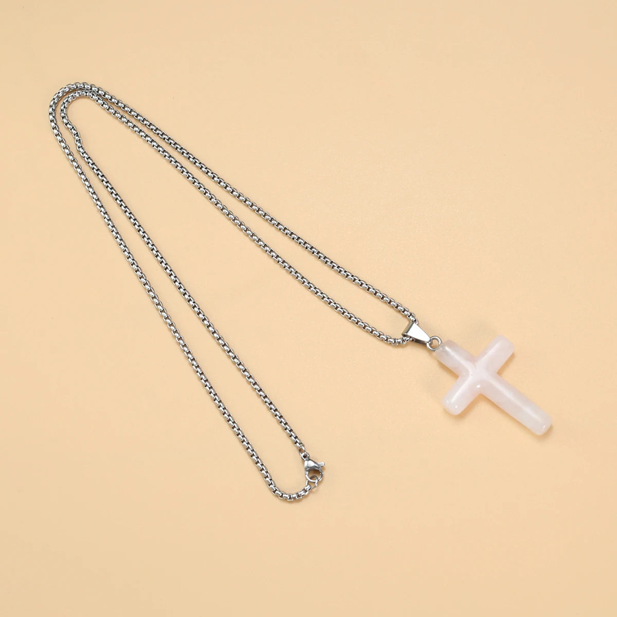 Tiger Eye and Rose Quartz Cross