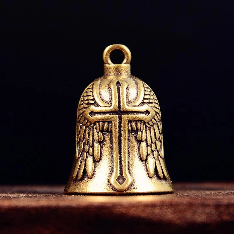 Vintage Cross Wings Bell Pendant