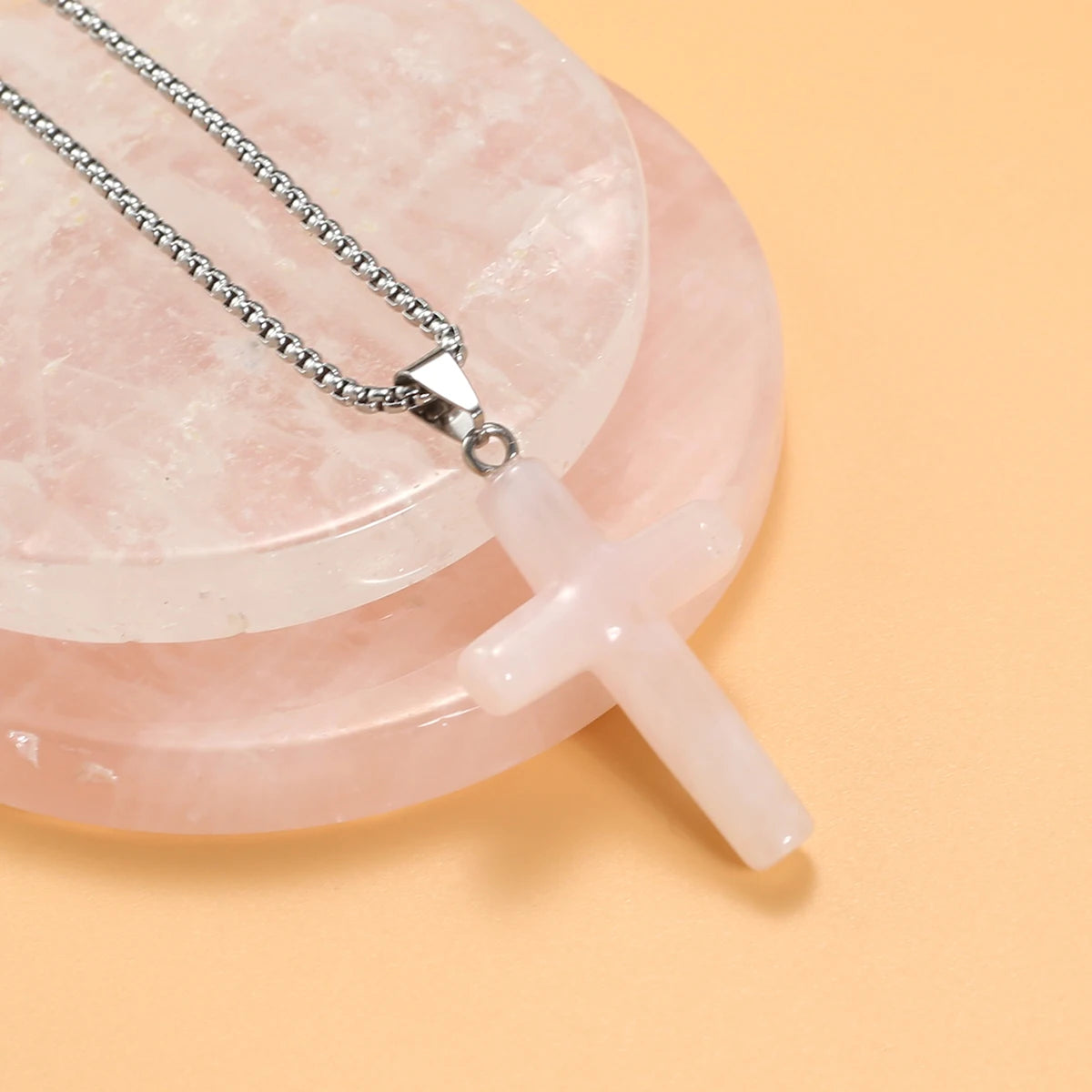 Tiger Eye and Rose Quartz Cross