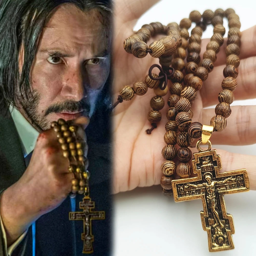 Jesus Cross Pendant Necklaces Movie John Wick