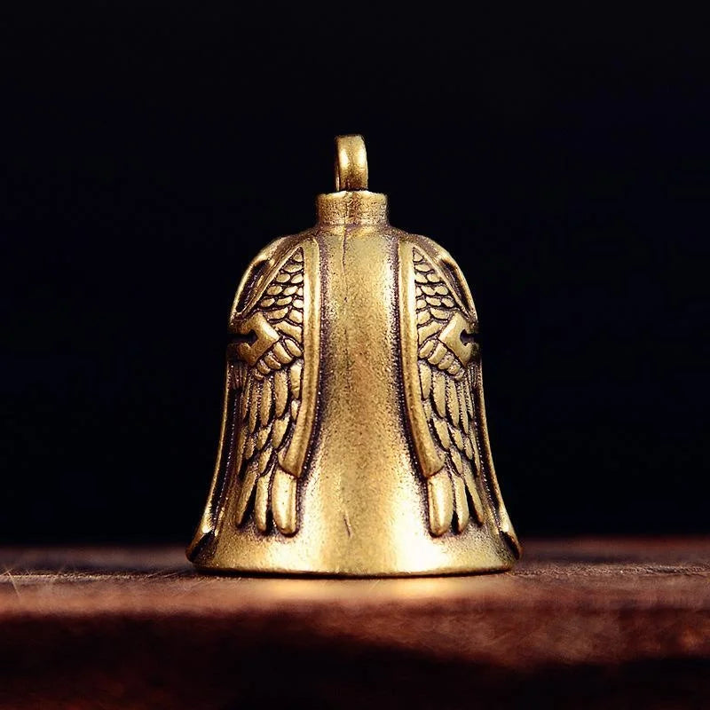 Vintage Cross Wings Bell Pendant