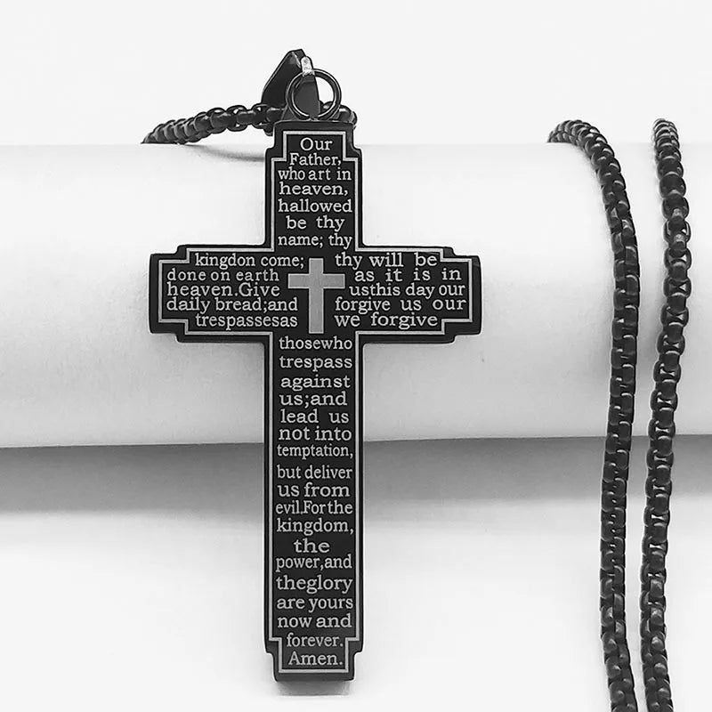 Scriptures Stainless Steel Cross