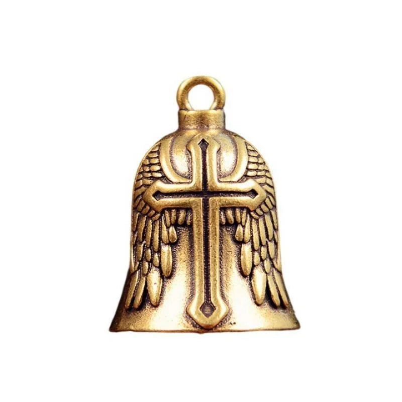Vintage Cross Wings Bell Pendant